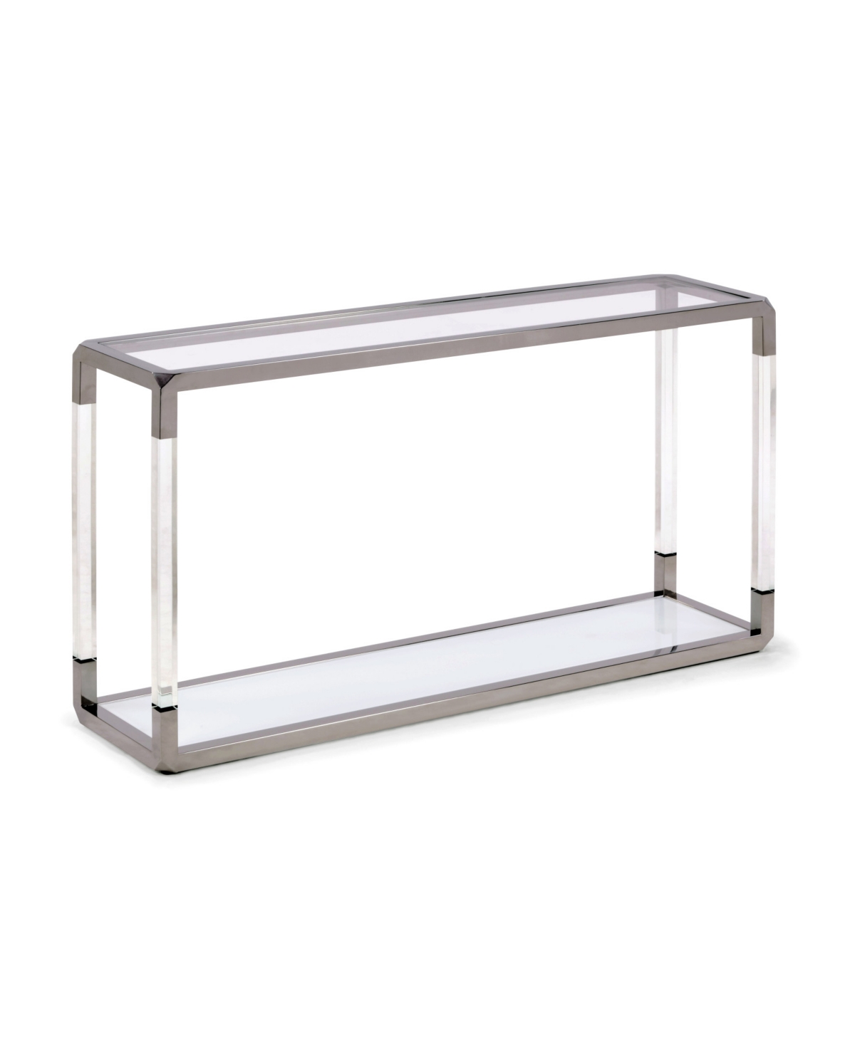 Macy's Jasper 55" Glass Console Table In Clear Glass,acrylic And Pss