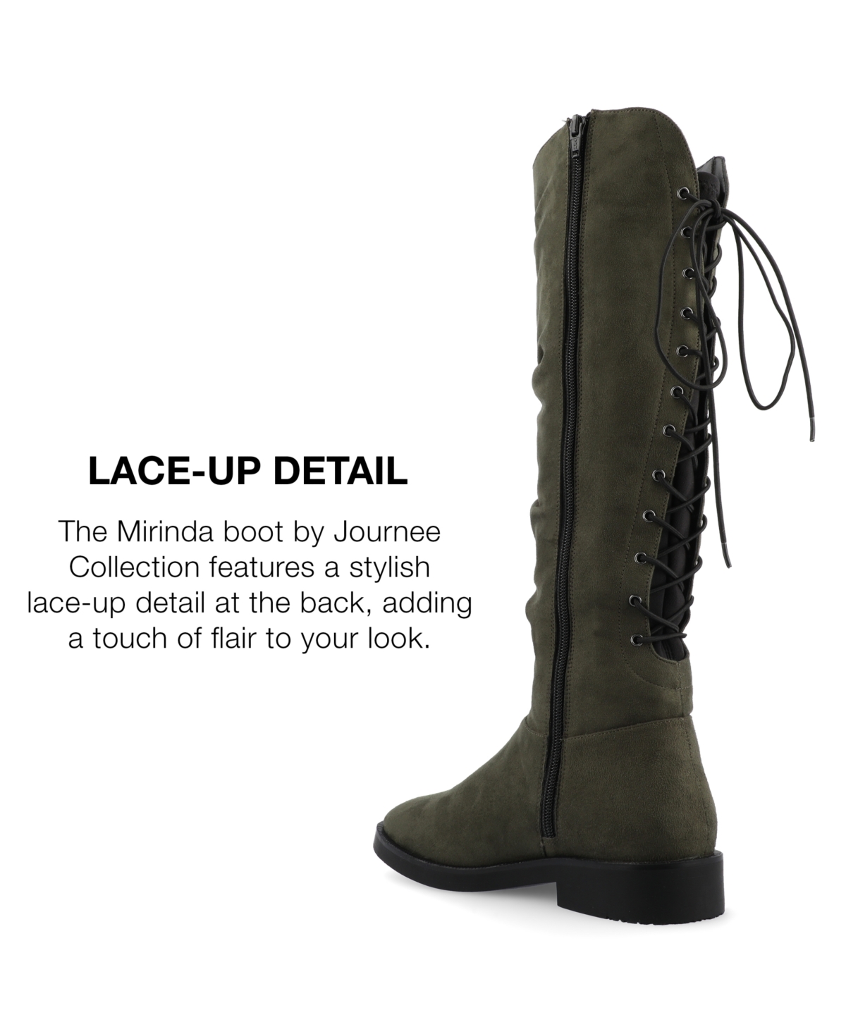 Journee Collection Women's Mirinda Wide Calf Rouched Stretch Knee High Boots