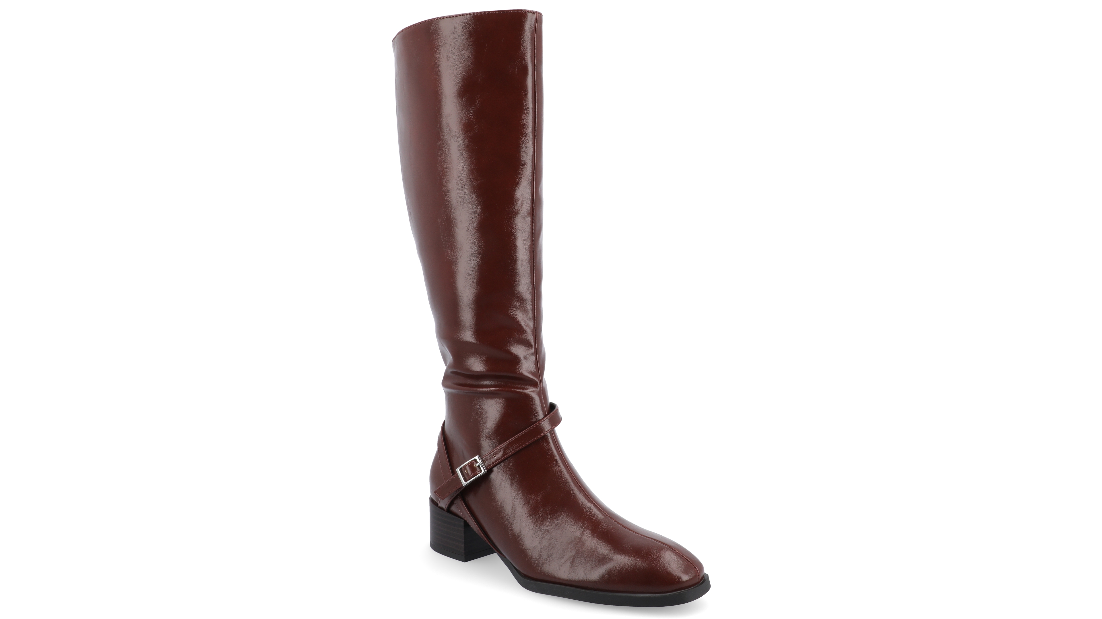 Journee Collection Women's Rhianah Wide Width Block Heel Knee High Riding Boots