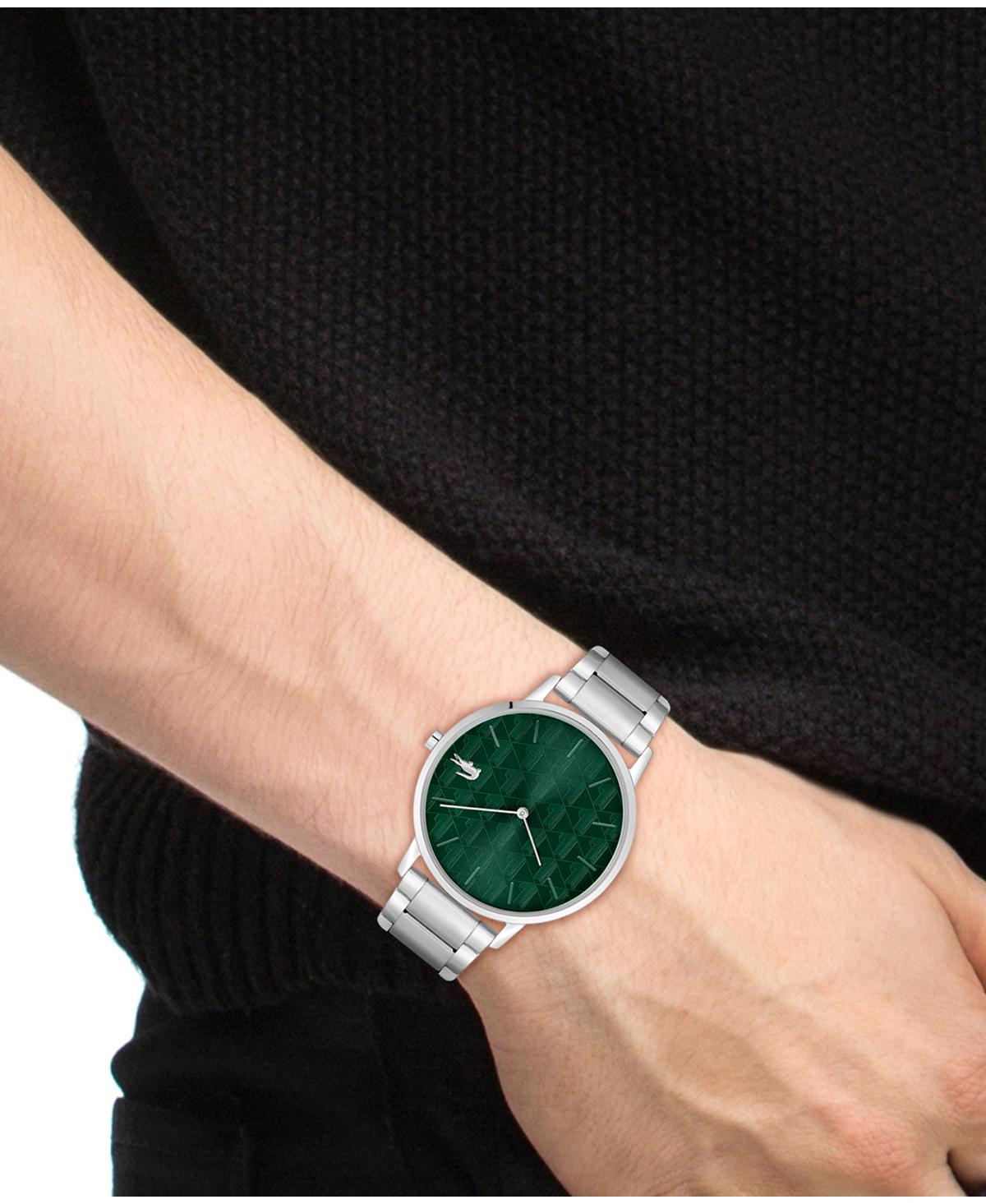 Shop Lacoste Men's Crocorigin Quartz Silver-tone Stainless Steel Bracelet Watch 40mm