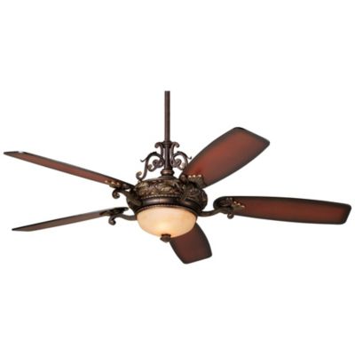 56" Casa Esperanza Indoor Ceiling Fan 5 Blade LED Light Remote Control Bronze Gold Motor Teak Finish Blades Bedroom