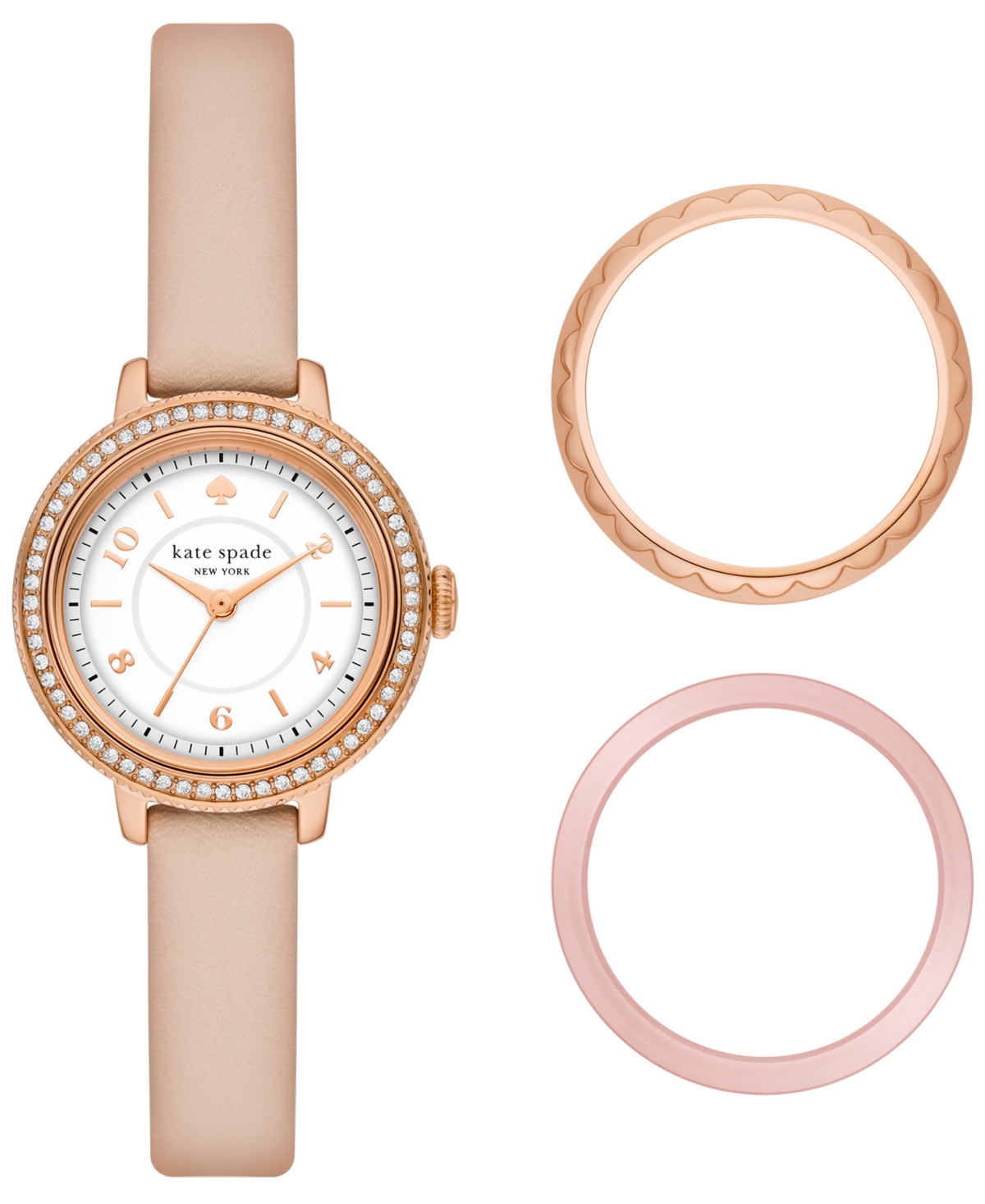 Shop Kate Spade Women's Morningside Three Hand Pink Pro-planet Leather Watch 28mm Gift Set