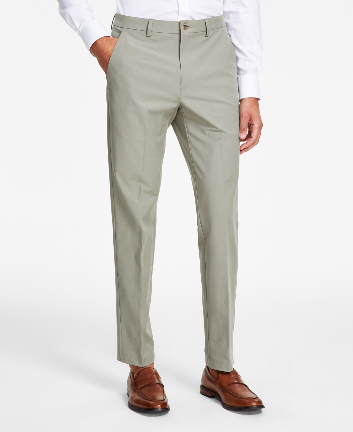 Michael Kors Men's Classic Fit Cotton Stretch Performance Pants In Green