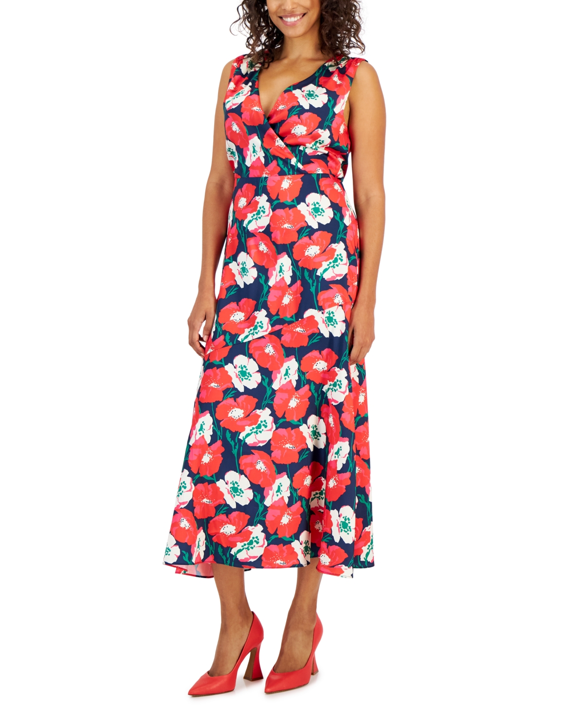 Sam Edelman Women's Floral Chiffon A-line Dress In Coral Multi