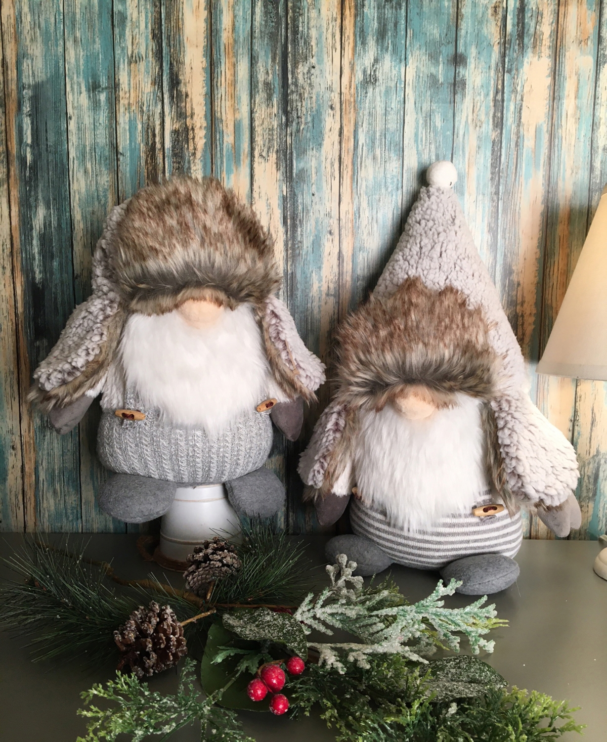 Shop Santa's Workshop 12.5" Gnome Brothers, Set Of 2 In Gray