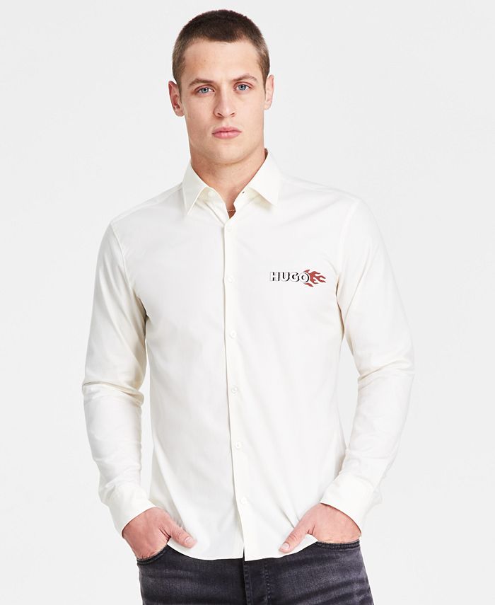 Hugo boss white discount button down shirt