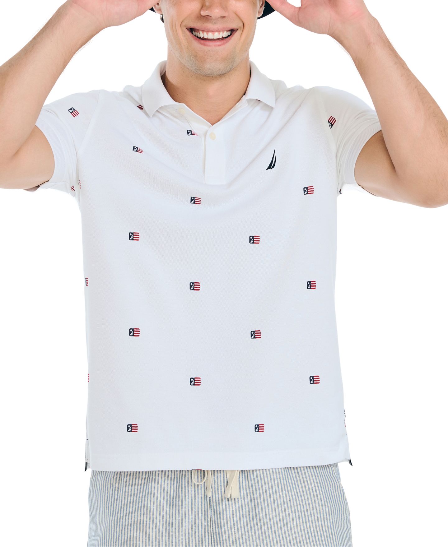 Мужской топ Nautica Deck Polo Collection, цвет: Глубокий меланжевый — фото 2
