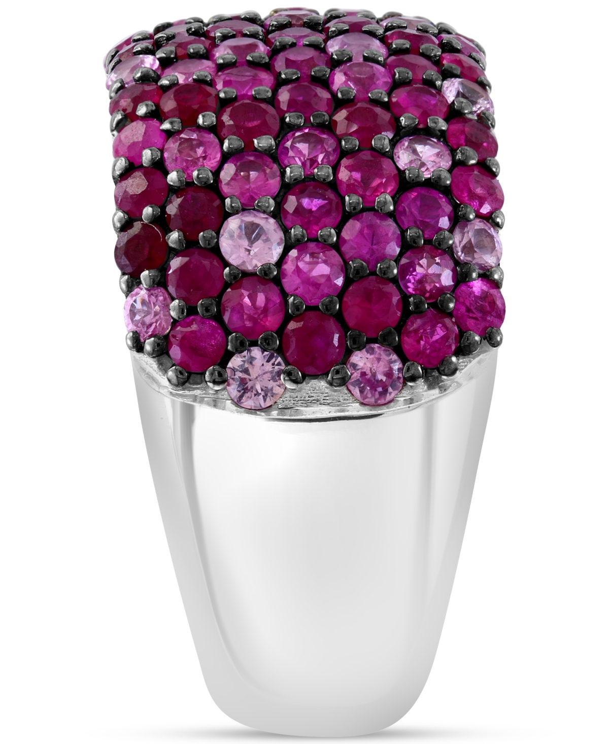 Effy Ruby (1-5/8 ct. t.w.) & Pink Sapphire (1-1/2 ct. t.w.) Ombre Wide Width Ring - Sterling Silver
