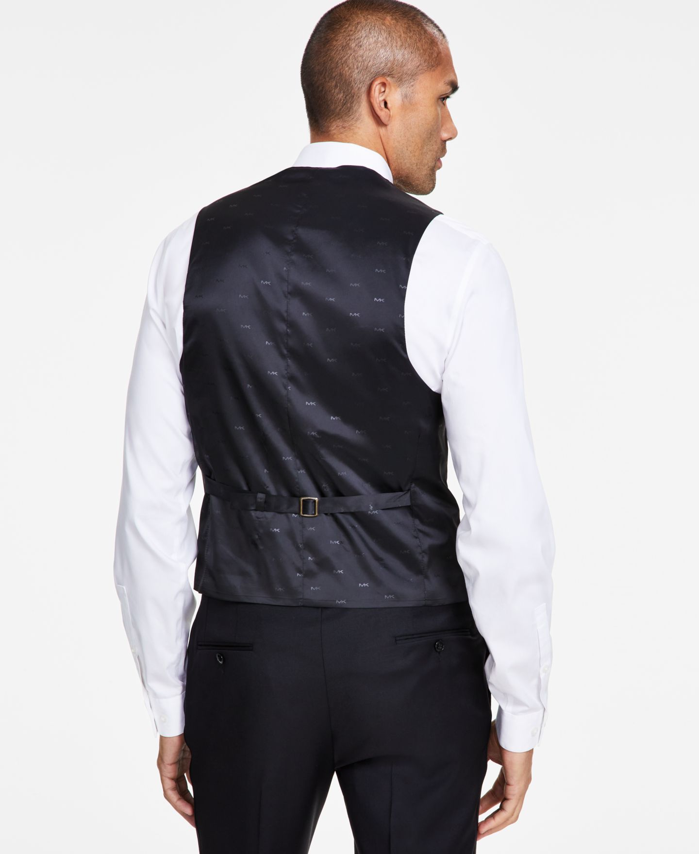 Мужской жилет Michael Kors Classic-Fit Stretch Tuxedo Vest, цвет: Чёрный — фото 2