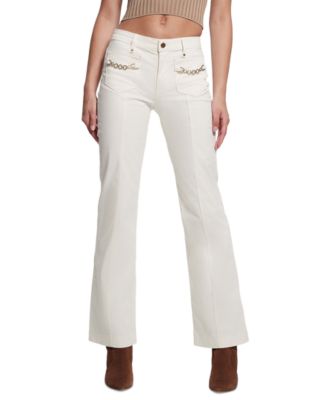 GUESS - Women's Chain-Detail Bootcut Jeans