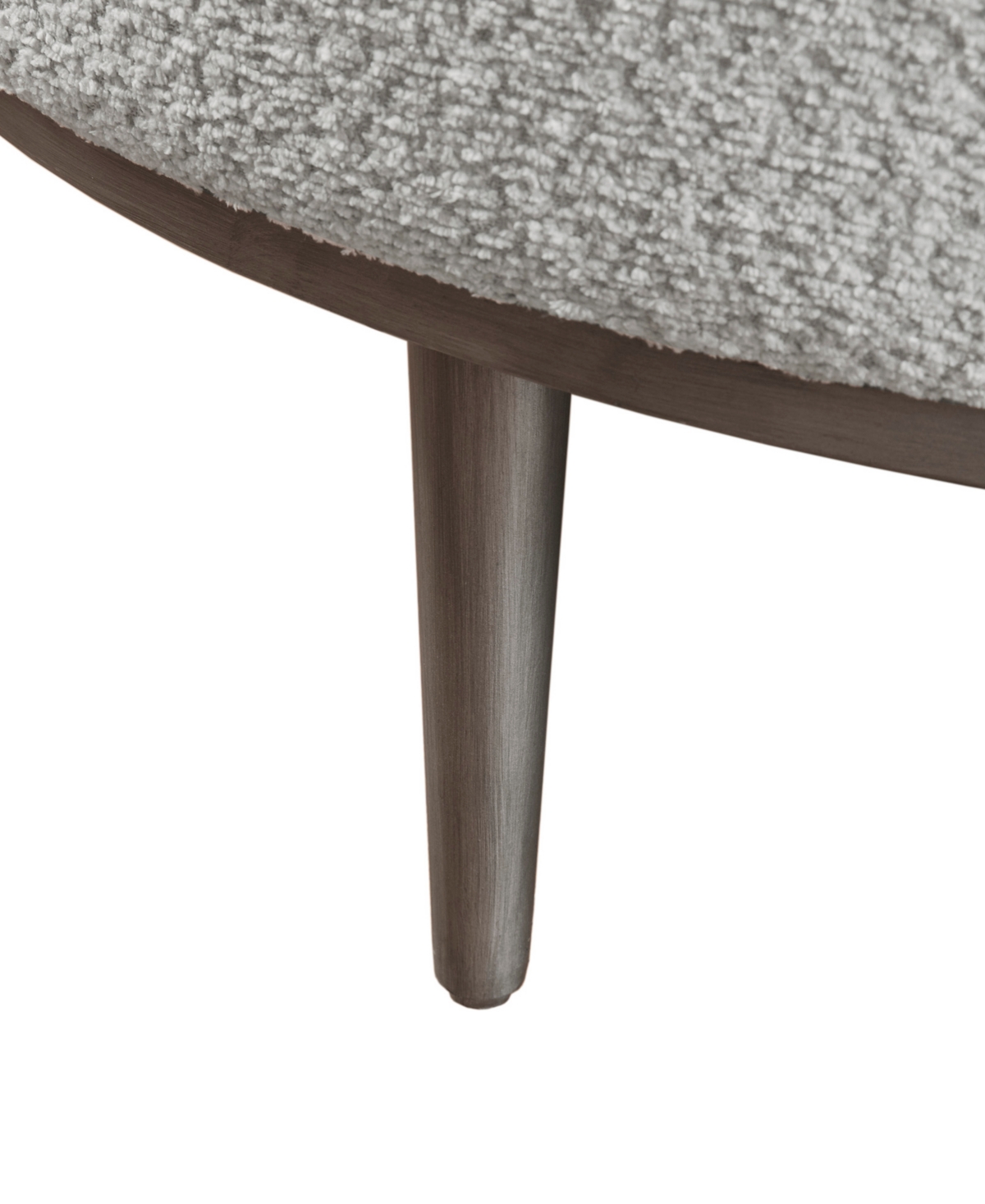 Madison Park Harriet 34" Wide Fabric Upholstered With Metal Base Round Cocktail Ottoman In Gray