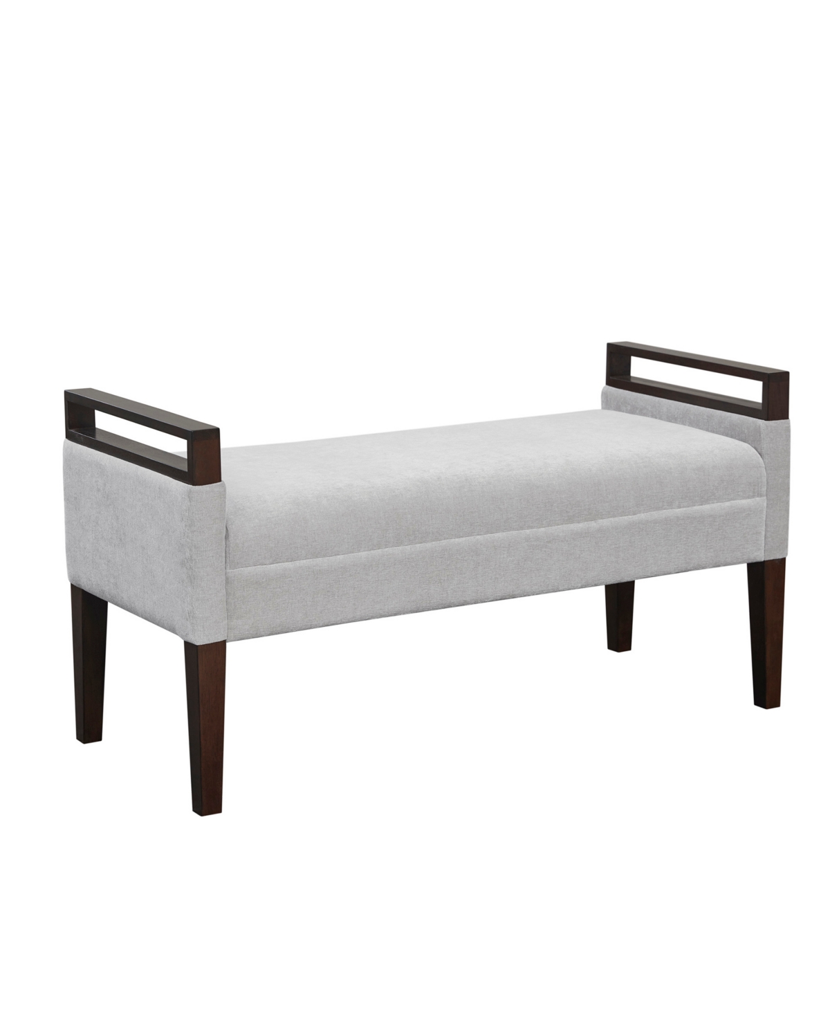 Martha Stewart Collection Martha Stewart Sloane 42" Wide Fabric Upholstered Accent Bench In Light Gray