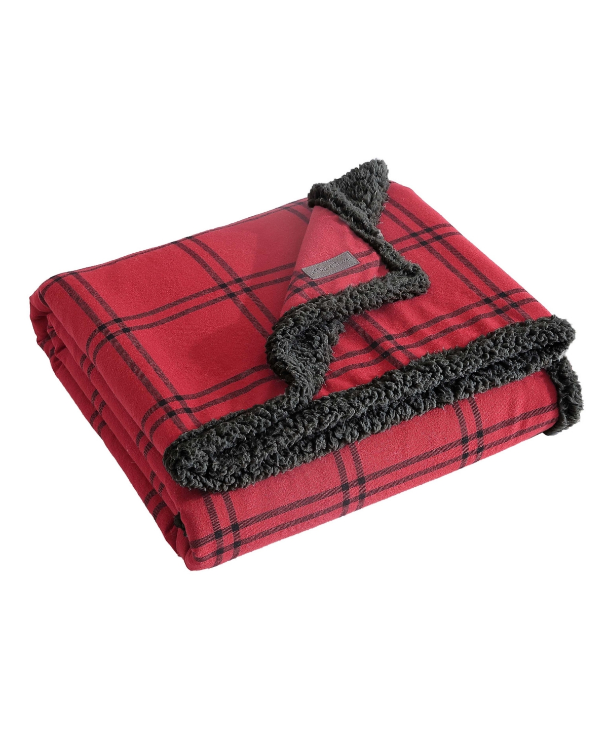 Eddie Bauer Kettle Falls Plaid Cotton Yarn Dye Flannel Reversible Throw, 60 " X 50"