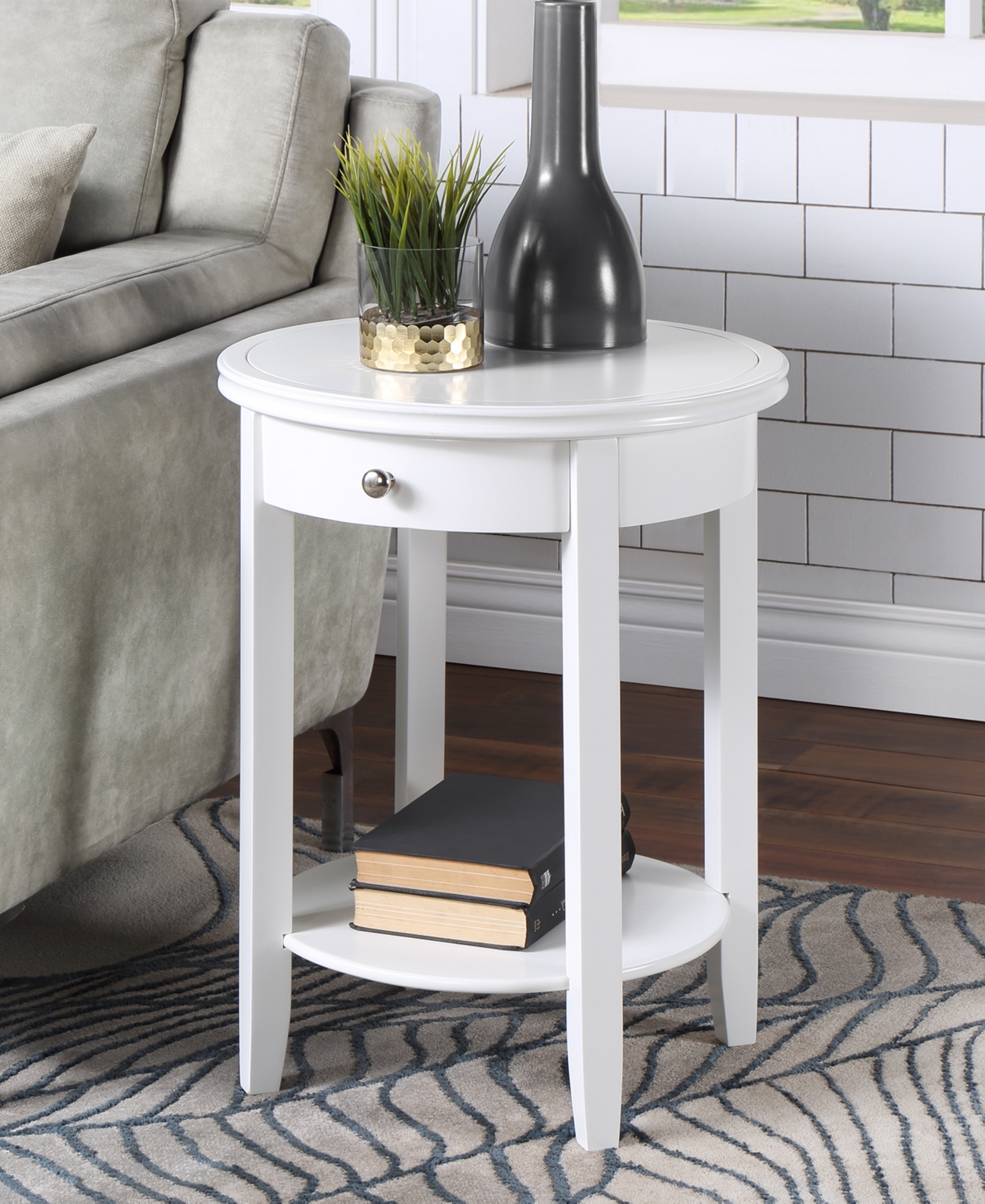 Convenience Concepts 18.25" Rubber Wood Ah Baldwin End Table In Espresso
