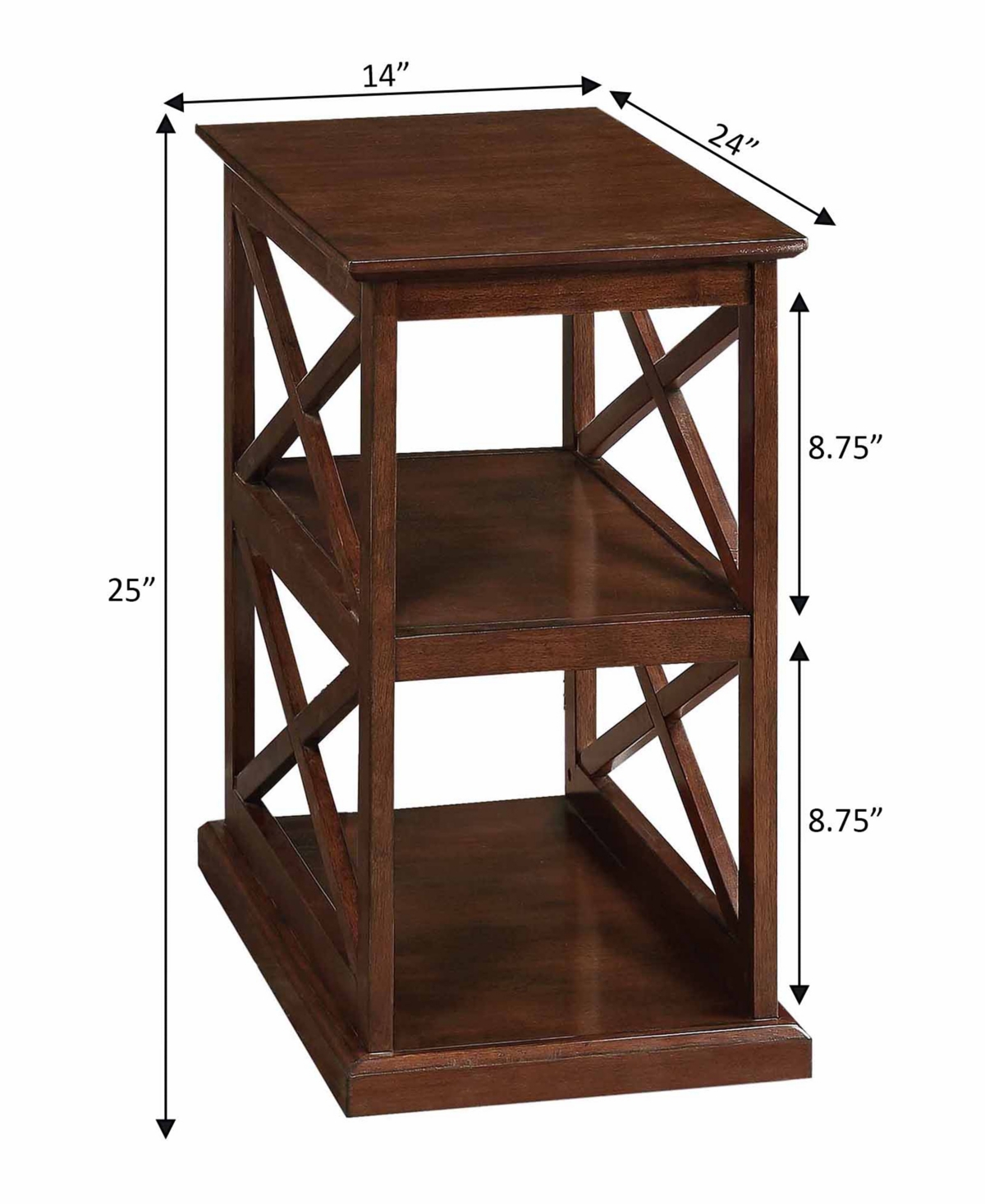 Convenience Concepts 14" Rubber Wood Coventry Chairside End Table In Driftwood,white