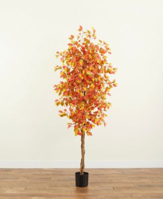 84" Autumn Ficus Artificial Fall Tree