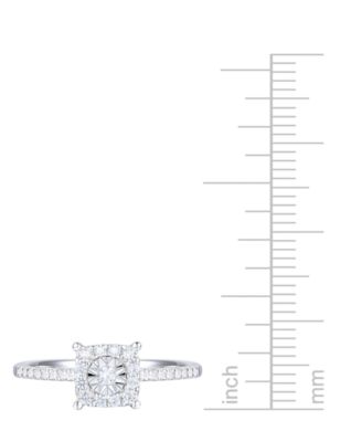 Diamond Square Halo Ring (1/4 ct. t.w.) in Sterling Silver