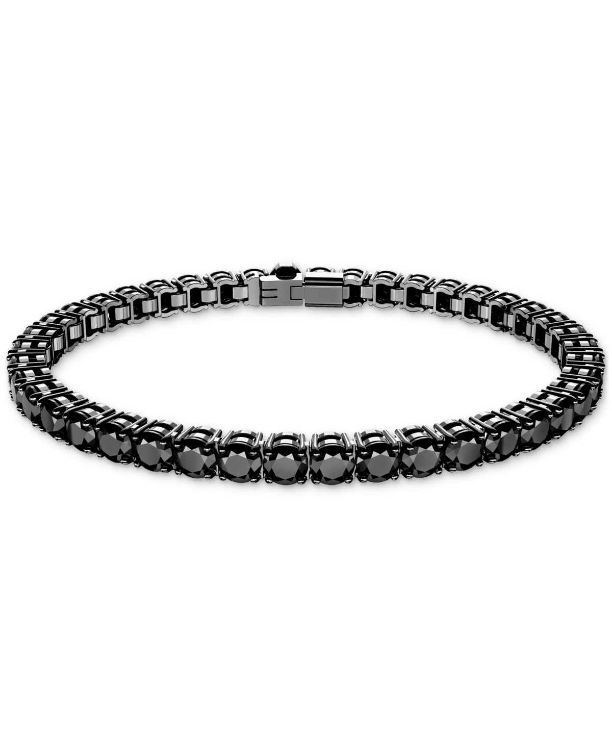 Medium Ruthenium-Plated Jet Crystal Tennis Bracelet - Black