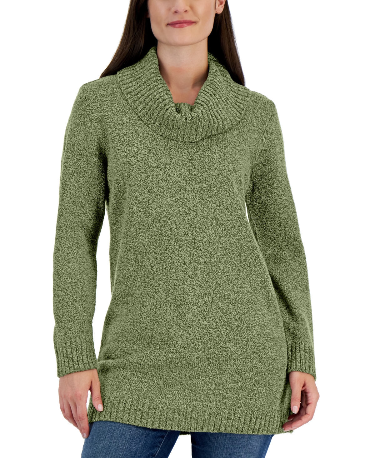 Karen Scott Women's Cowl Neck Tunic Sweater, Created For Macy's In Hazel Marl