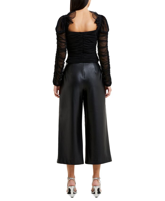 French Connection Women's Edrea LongSleeve Tulle Top Macy's
