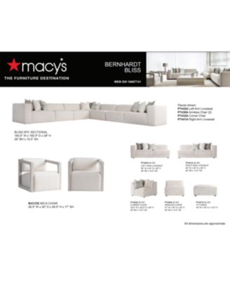 Bernhardt Bliss Fabric Sectional Collection Created For Macys In White