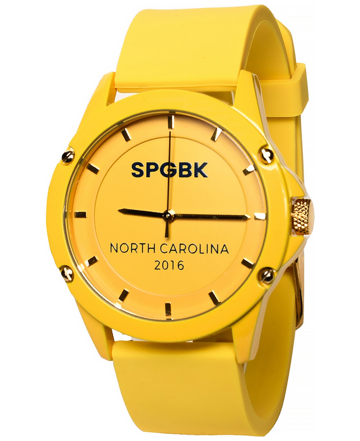 SPGBK WATCHES UNISEX GREATEST YELLOW SILICONE STRAP WATCH 44MM