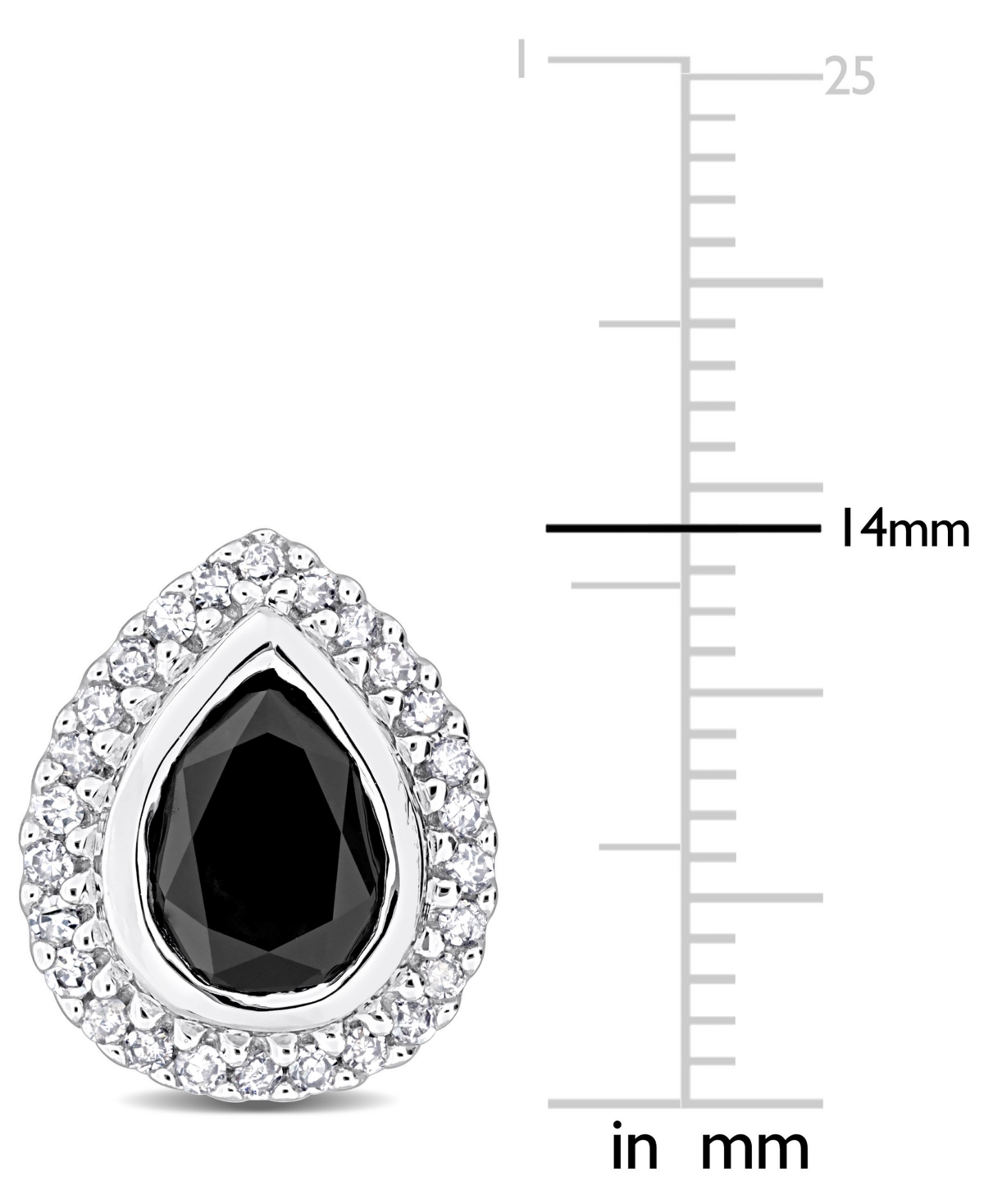 Black & White Diamond Pear-Cut Halo Stud Earrings (2-1/5 ct. t.w.) in 14k- White Gold
