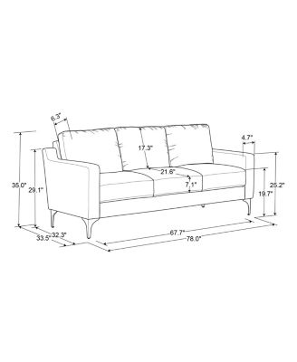 78" Faux Leather Francis Sofa