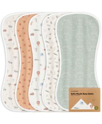 KeaBabies 5pk Softe Muslin Burp Cloths for Baby Girls and Boys Organic Burping Cloths for Babies Baby Burp Clothes - Wilderness 22$