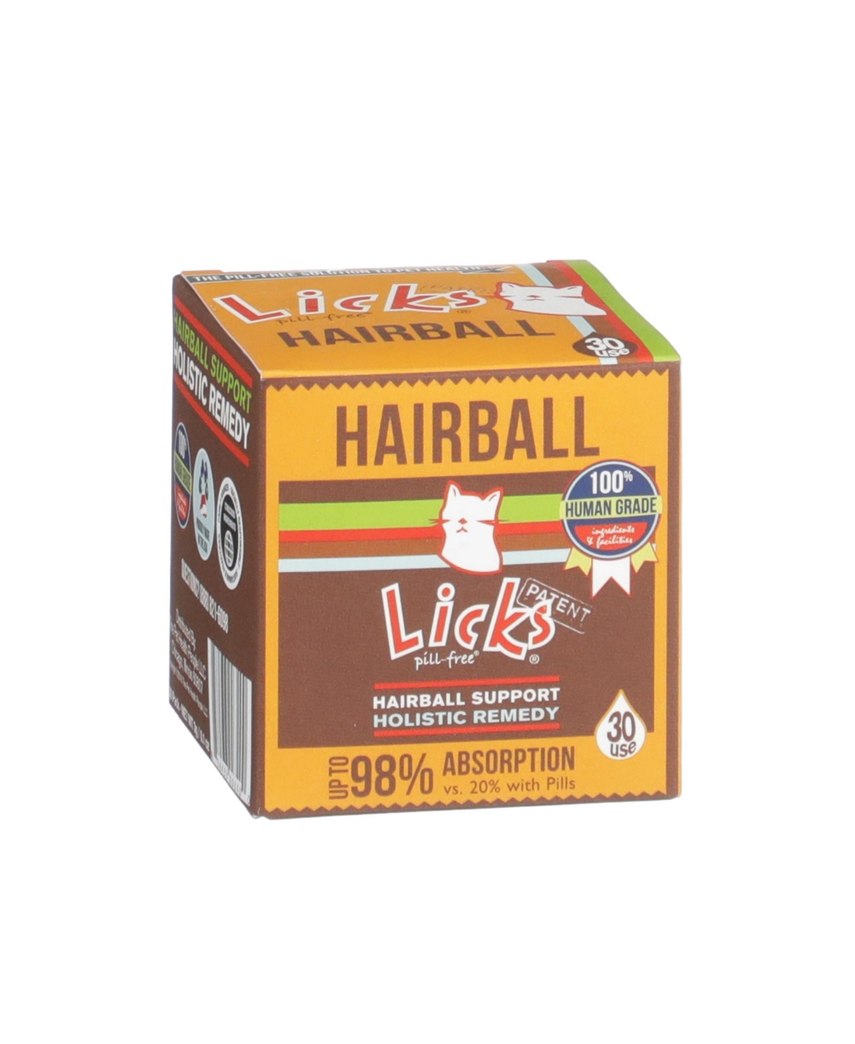 Licks Cat Hairball Support - Cat Grooming Supplies & Cat Hairball Remedy - Beeswax & Cod Liver Oil Hairball Control - Skin Supplement