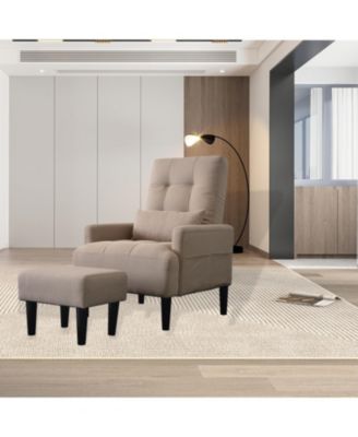Modern Fabric Sofa, Chair, Ottoman Trio