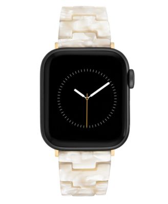 Women's Marbleized Ivory Acetate and Gold-Tone Alloy Metal Bracelet designed for Apple Watch&reg; 42mm (Series 1-3 only) & 44/45/46/49mm (Ultra & Ultra 2)