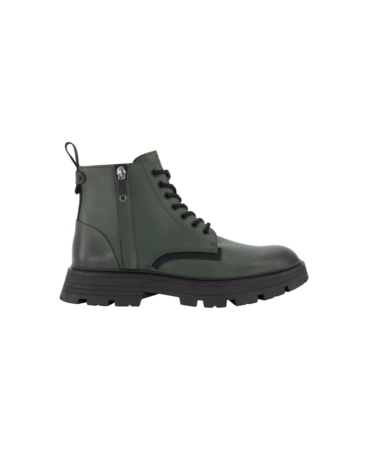 Dkny Men's Side Zip Lace Up Rubber Sole Work Boots