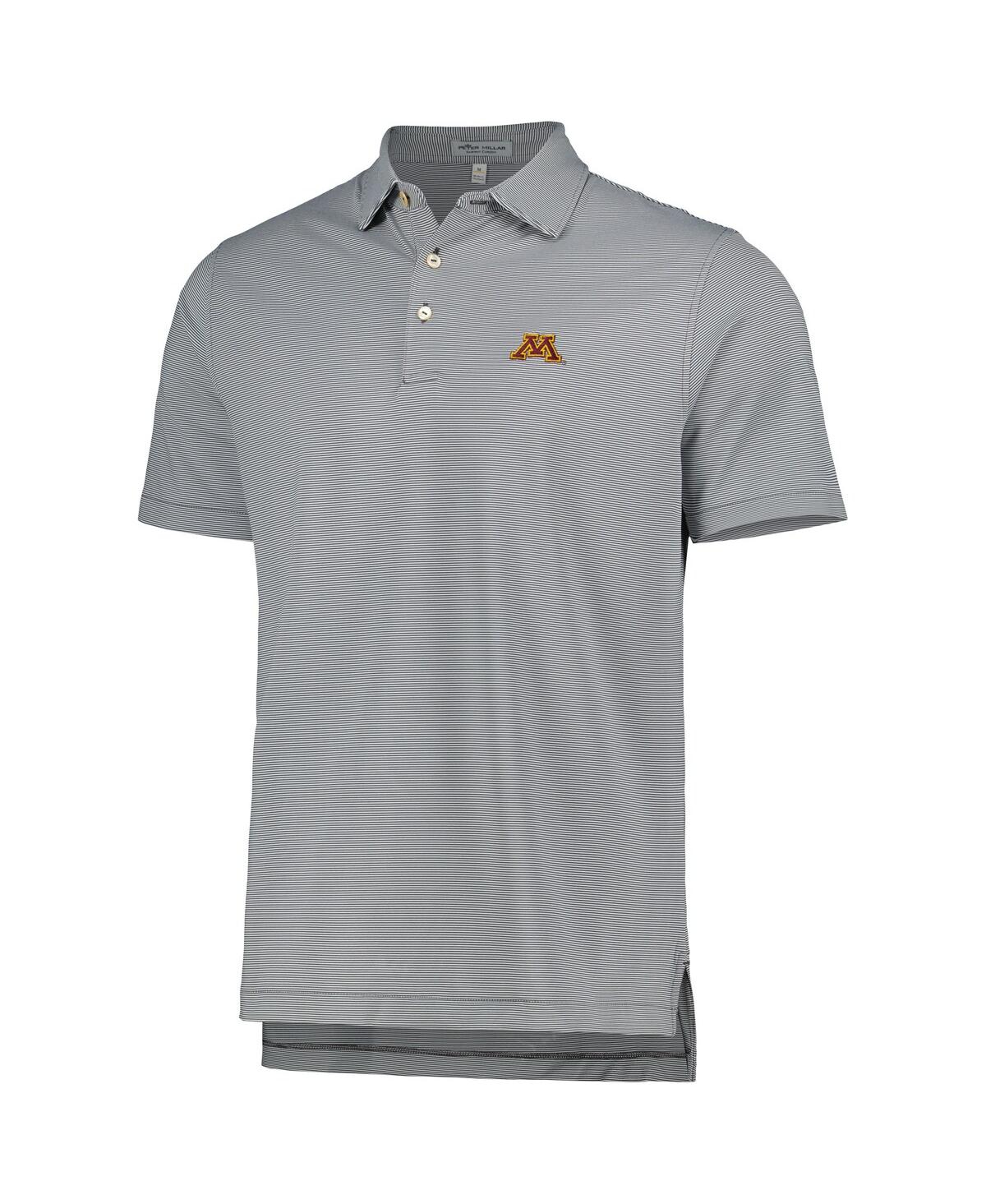 Shop Peter Millar Men's  Gray Minnesota Golden Gophers Jubilee Striped Performance Jersey Polo Shirt