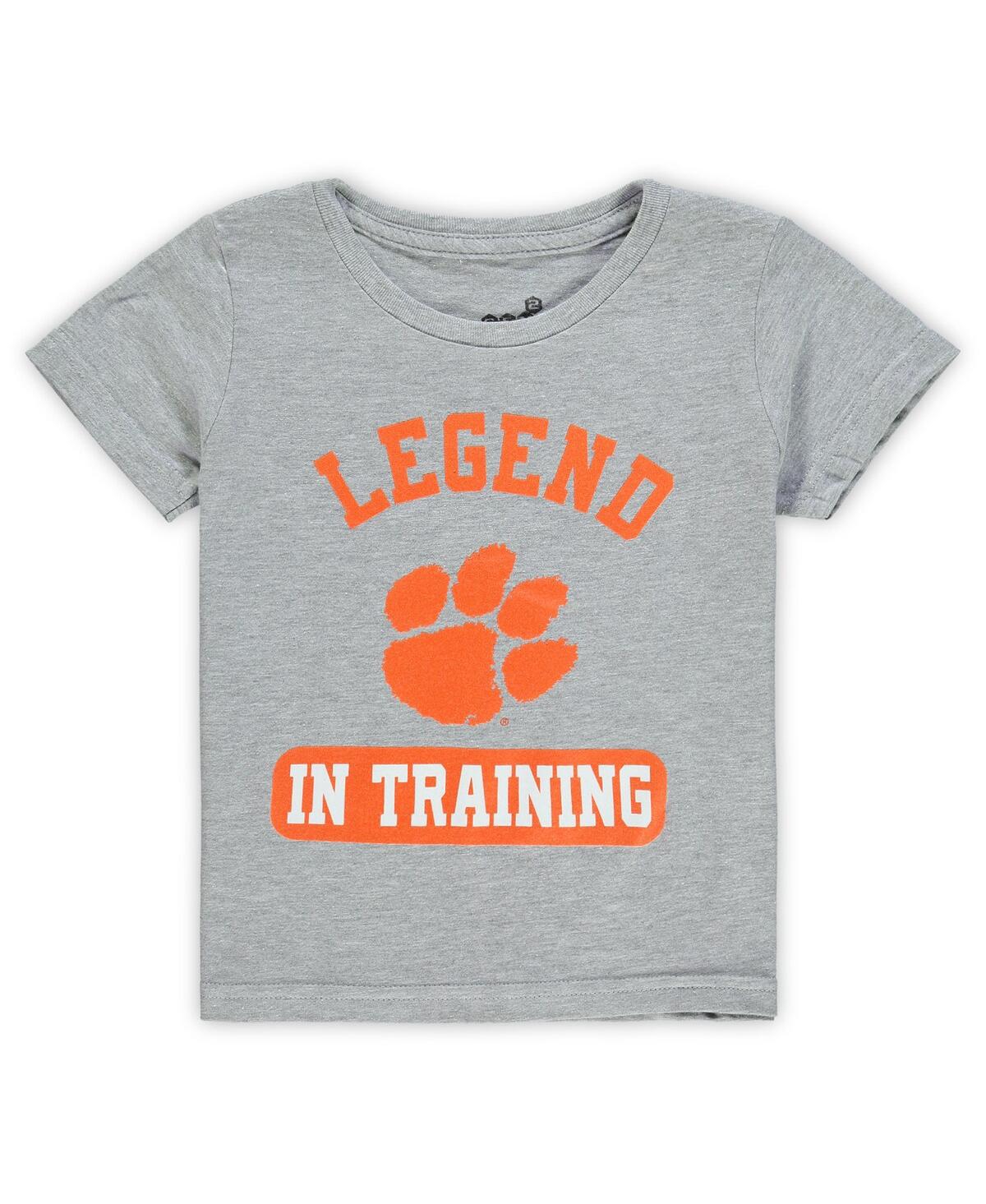 Outerstuff Babies' Toddler Boys And Girls Heathered Gray Clemson Tigers Legend Trainer T-shirt In Heather Gray