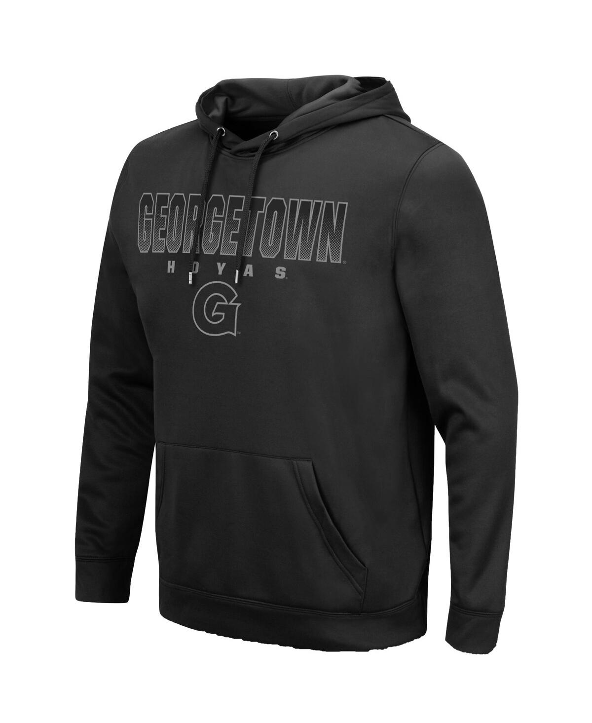 Shop Colosseum Men's  Black Georgetown Hoyas Blackout 3.0 Pullover Hoodie