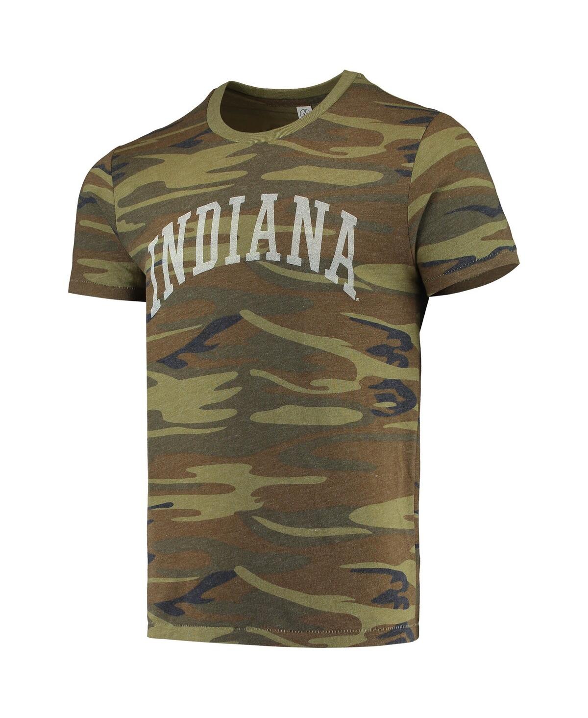 Shop Alternative Apparel Men's  Camo Distressed Indiana Hoosiers Arch Logo Tri-blend T-shirt