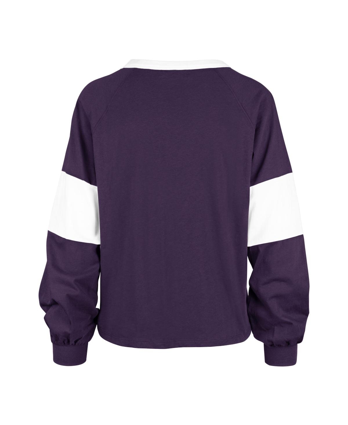 Shop 47 Brand Women's ' Purple Distressed Lsu Tigers Upside Rhea Raglan Long Sleeve T-shirt