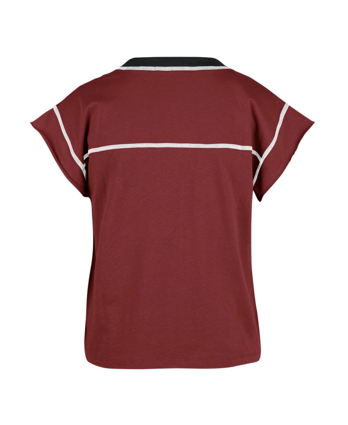 Shop 47 Brand Women's ' Crimson Oklahoma Sooners Sound Up Maya Cutoff T-shirt