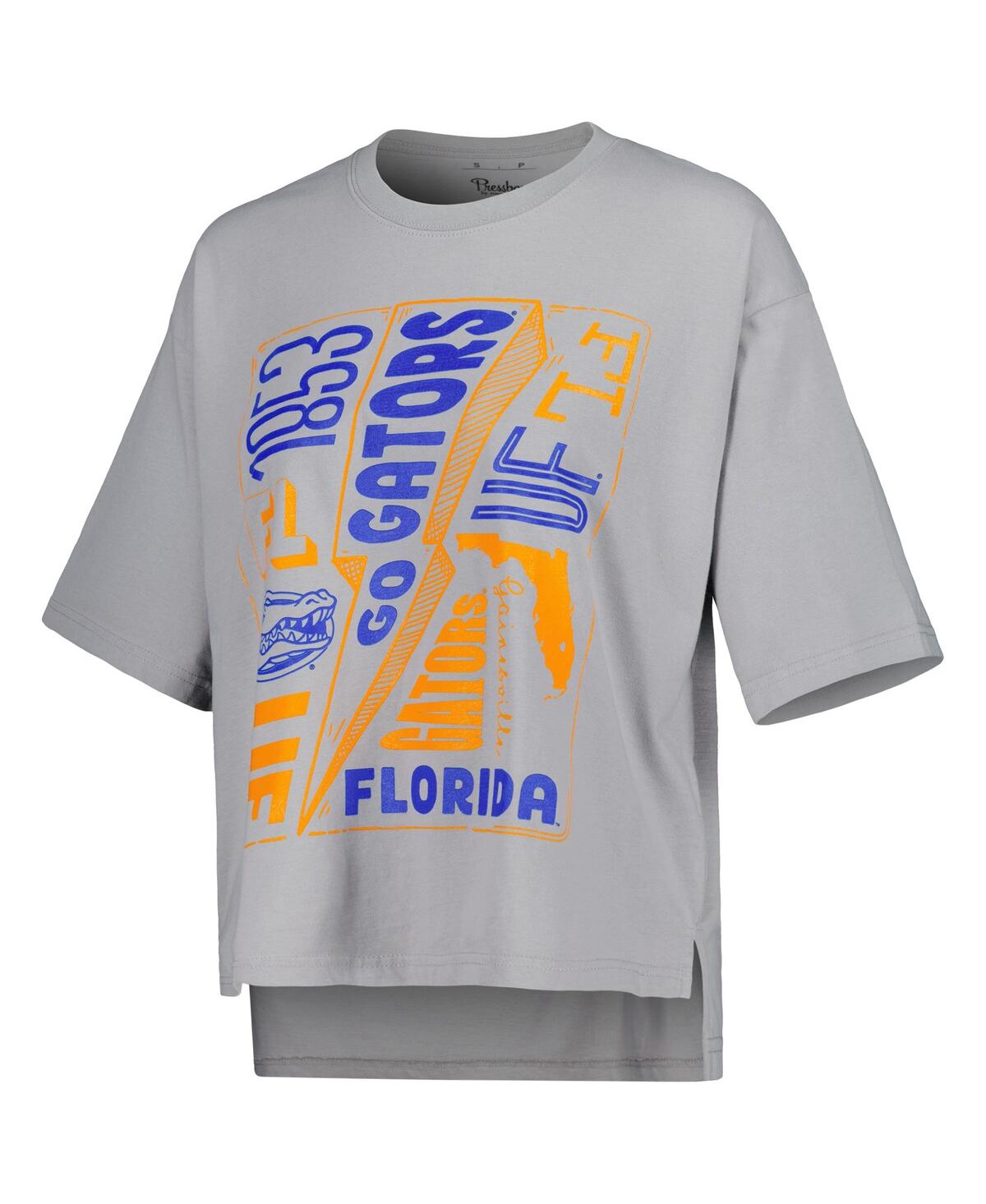 PRESSBOX WOMEN'S PRESSBOX SILVER FLORIDA GATORS ROCK & ROLL SCHOOL OF ROCK T-SHIRT 