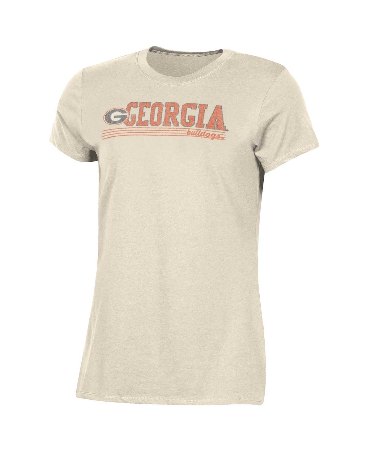 Shop Champion Women's  Cream Distressed Georgia Bulldogs Classic T-shirt