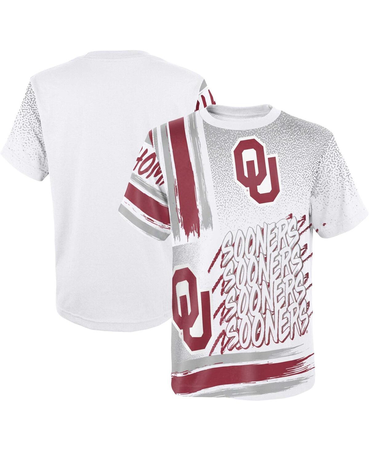 Outerstuff Kids' Big Boys White Oklahoma Sooners Gametime Multi-hit T-shirt
