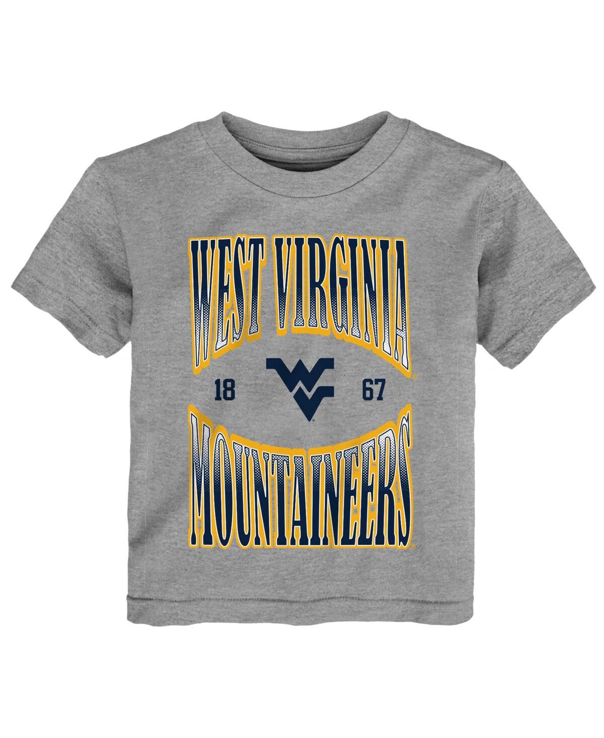 Outerstuff Babies' Toddler Boys And Girls Heather Gray West Virginia Mountaineers Top Class T-shirt