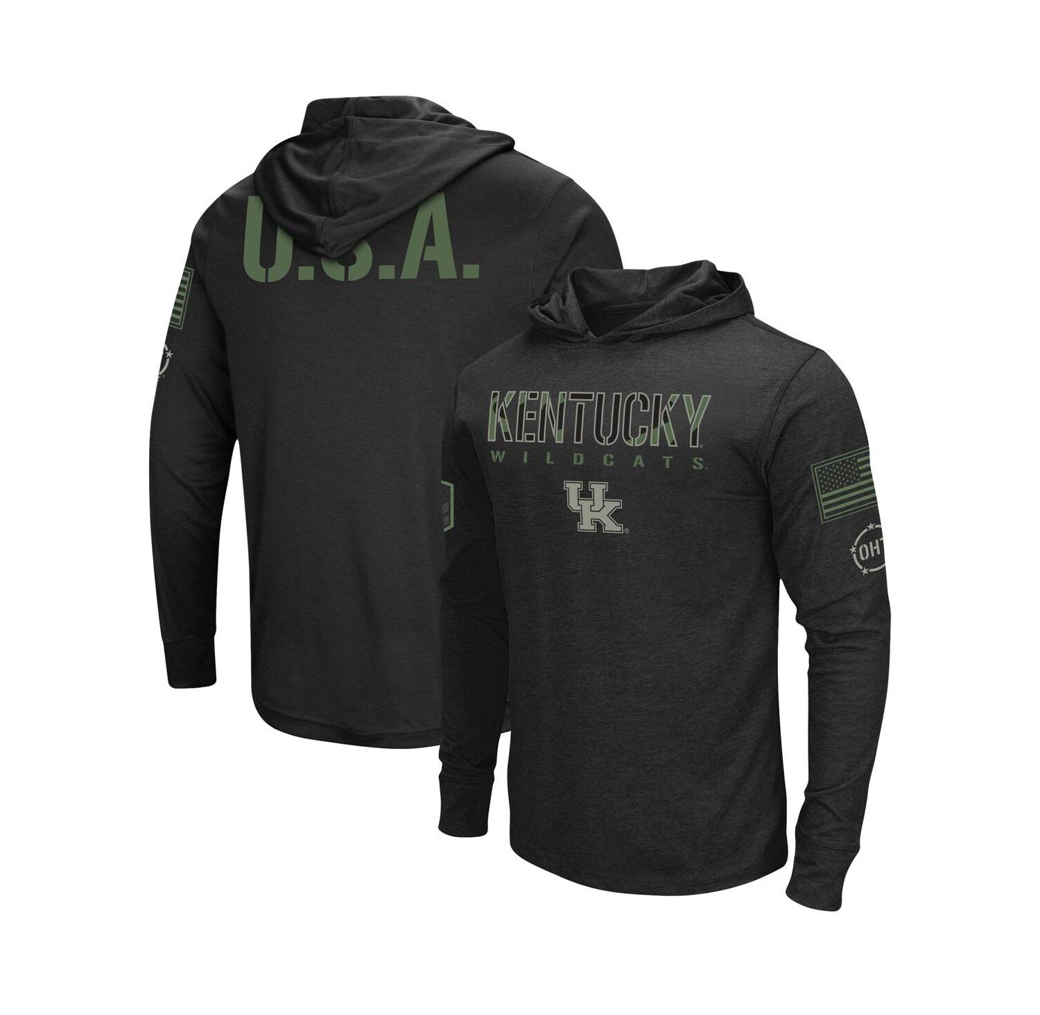 Men's Black Kentucky Wildcats OHT Military-Inspired Appreciation Hoodie Long Sleeve T-shirt