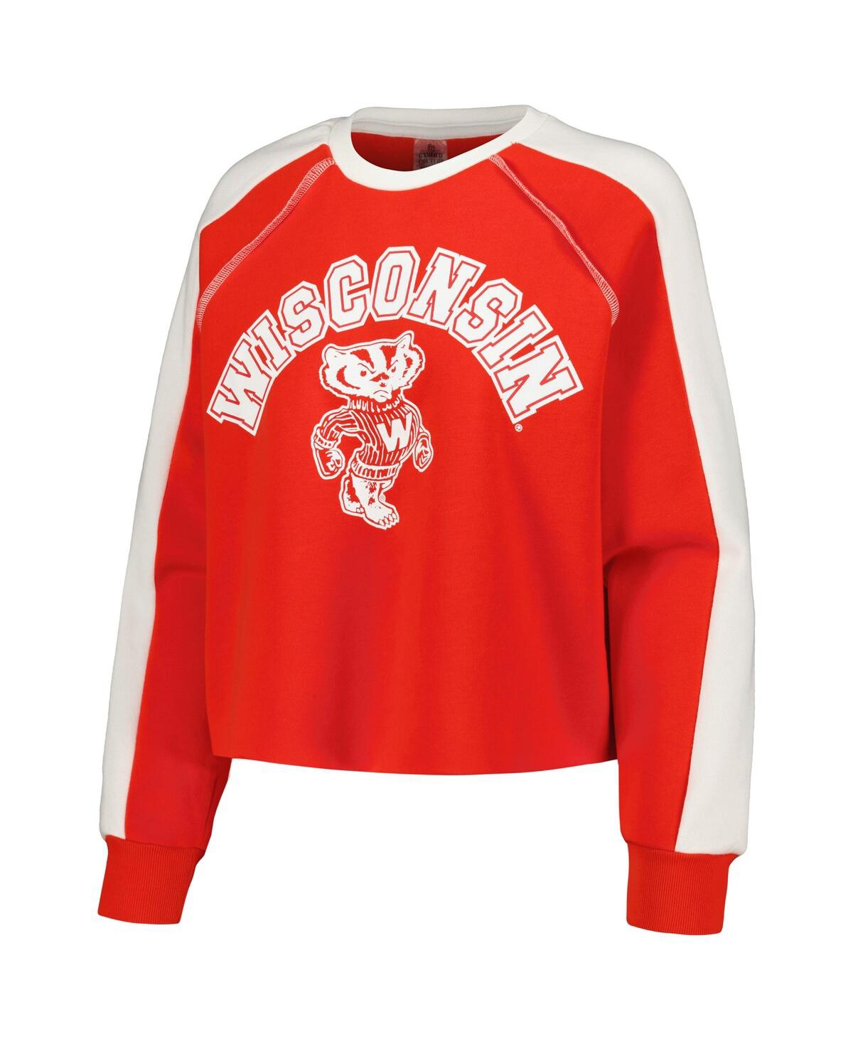 Shop Gameday Couture Women's  Red Wisconsin Badgers Blindside Raglanâ Cropped Pullover Sweatshirt