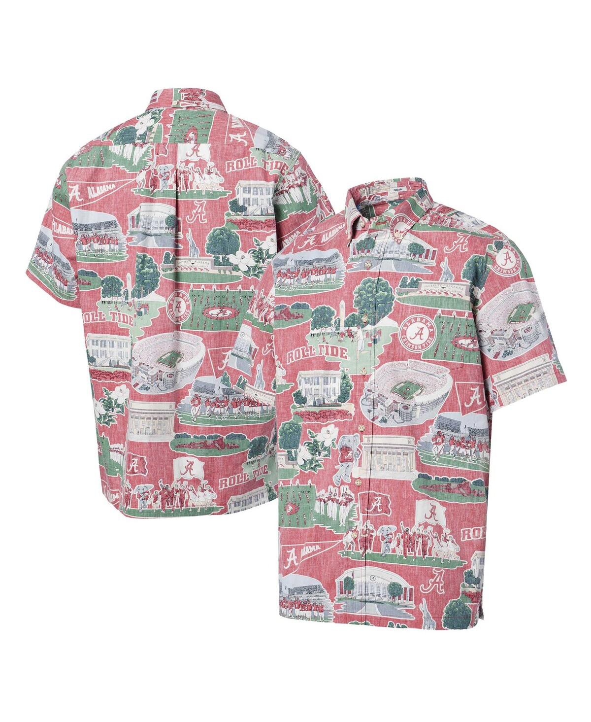 Reyn Spooner Men's  Crimson Alabama Crimson Tide Scenic Button-down Shirt In Crimson