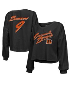 Men's Pro Standard Joe Burrow Black Cincinnati Bengals Mesh Baseball Button-Up T-Shirt Size: Large