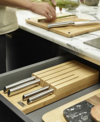 Elevate Steel Knives Bamboo Store 5-Piece Knife Set with in-Drawer Bamboo Storage Tray