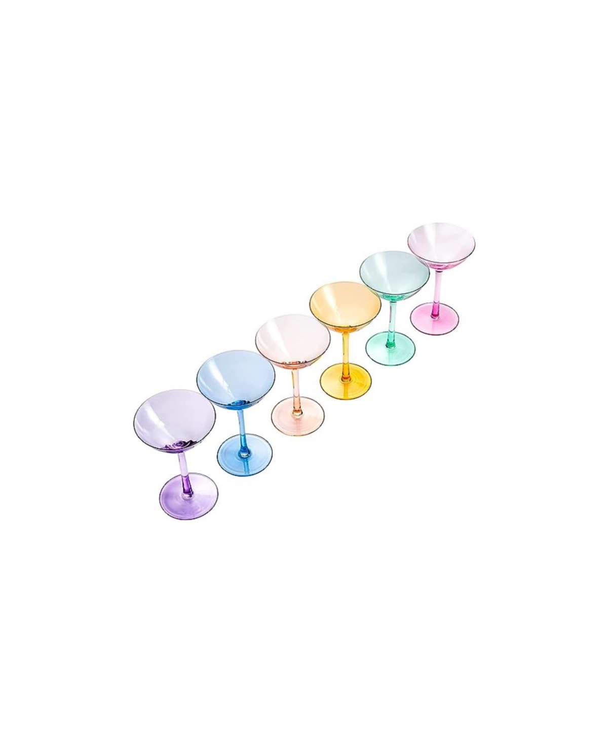 Shop The Wine Savant Colored Coupe Glasses, Set Of 6 In Multicolor