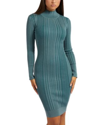 GUESS - Women's Colette Cable-Knit Turtleneck Sweater Dress